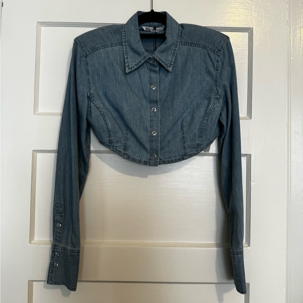 Cropped Demin Button down